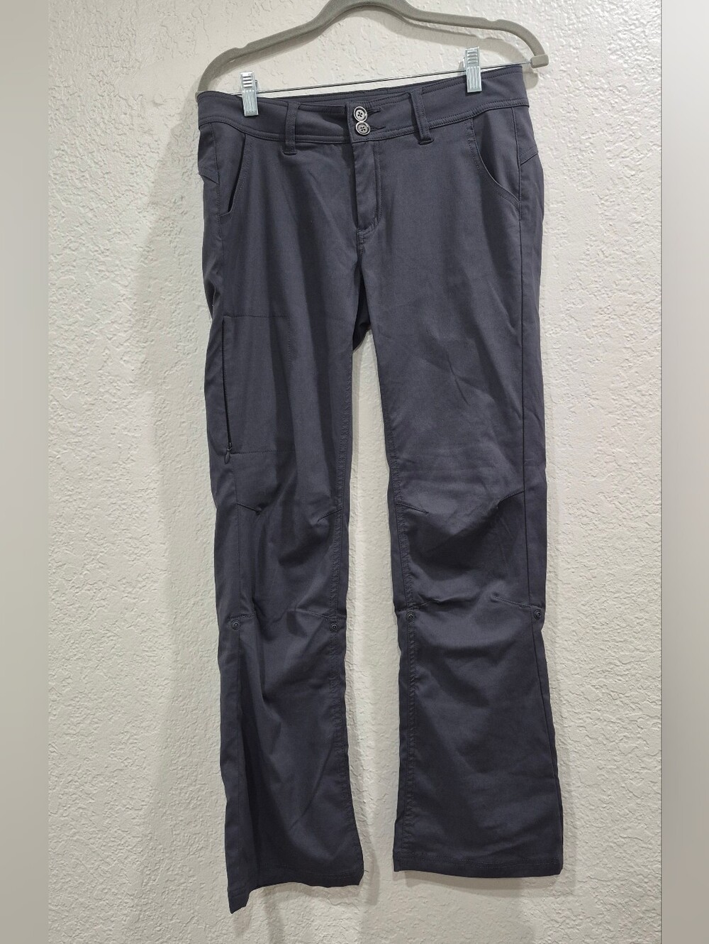 Prana Converyible Nylon Women's Dark Gray Stretch Utility Pants 4